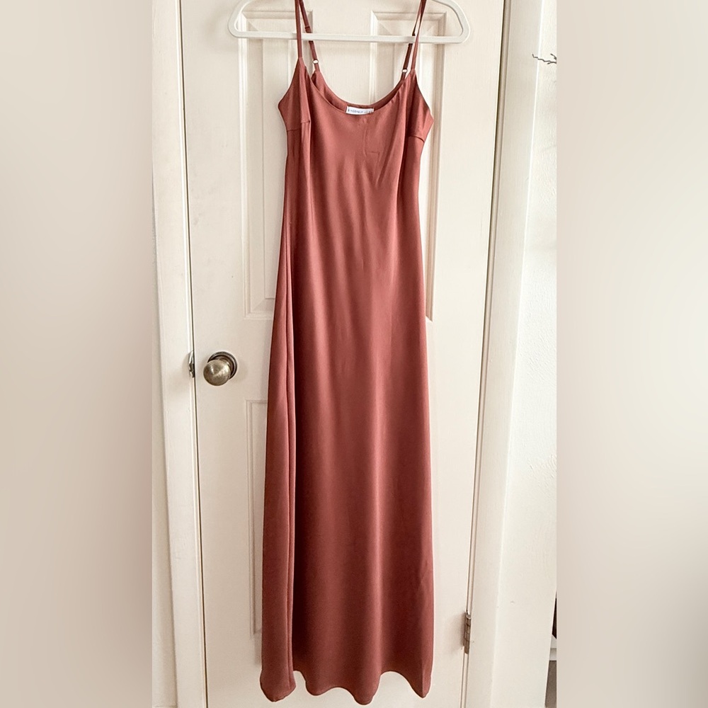 Sincerely Jules chocolate/ mocha color slip Maxi Dress size S